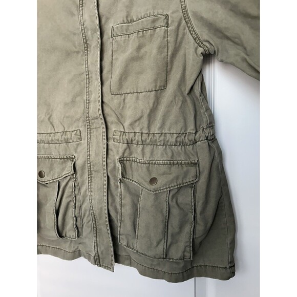 BP Womens Field Utility Jacket Sz M Green Long Sleeve Pockets Drawstring Waist - Picture 3 of 12